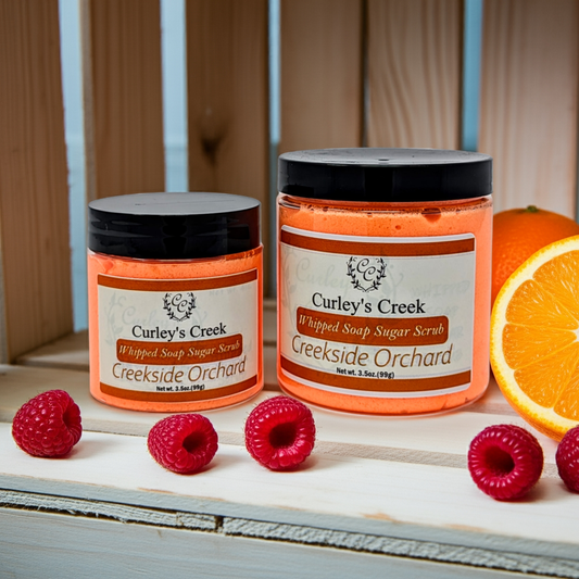 🍏 Creekside Orchard | Whipped Soap Sugar Scrub | Fresh Citrus Blend | 3.5oz | 7oz | Curley's Creek