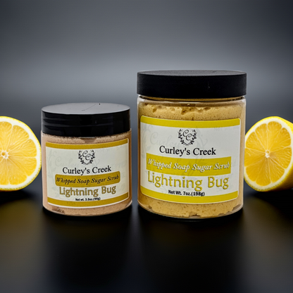 ✨ Lightning Bug | Whipped Soap Sugar Scrub | Fresh Citrus Blend | 3.5oz | 7oz | Curley's Creek