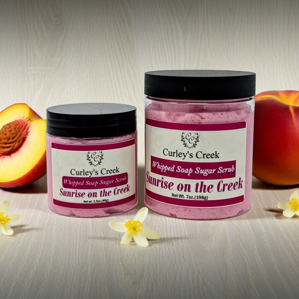 🌅 Sunrise on the Creek | Whipped Soap Sugar Scrub | Fresh & Clean | 3.5oz | 7oz | Curley's Creek