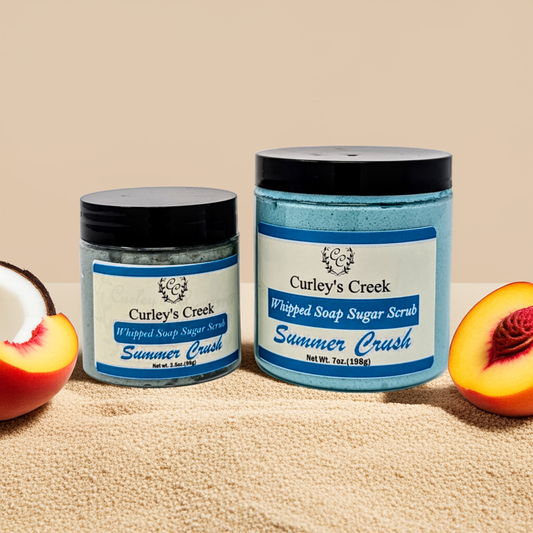 💖 Summer Crush | Whipped Soap Sugar Scrub | Pistachio & Coconut | 3.5oz | 7oz | Curley's Creek