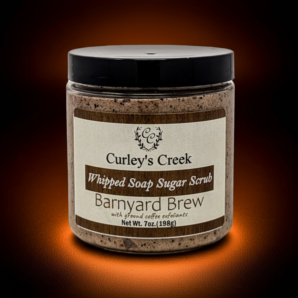 🥥 Barnyard Brew | Whipped Soap Sugar Scrub | Coconut Coffee | 3.5oz | 7oz | Curley's Creek