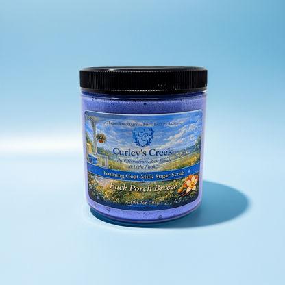 Goat Milk Foaming Sugar Scrub | Back Porch Breeze | Handmade Natural Skincare | Curley’s Creek®
