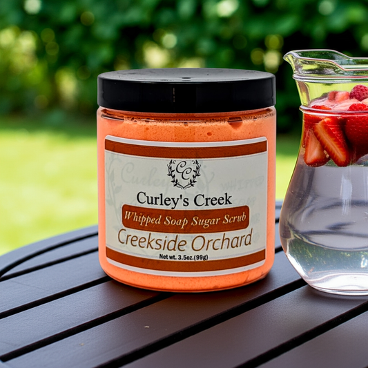 🍏 Creekside Orchard | Whipped Soap Sugar Scrub | Fresh Citrus Blend | 7oz | Curley's Creek