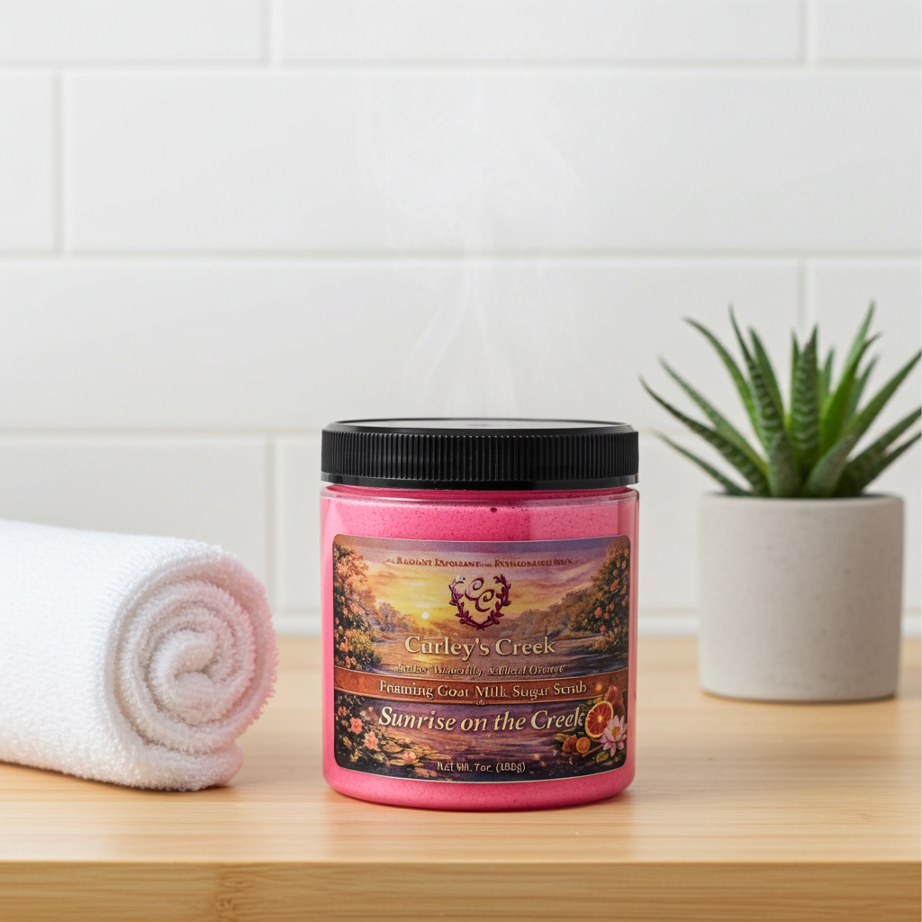 Goat Milk Foaming Sugar Scrub | Sunrise on the Creek | Citrus Floral | Curley’s Creek®