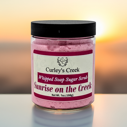 🌅 Sunrise on the Creek | Whipped Soap Sugar Scrub | Fresh & Clean | 3.5oz | 7oz | Curley's Creek