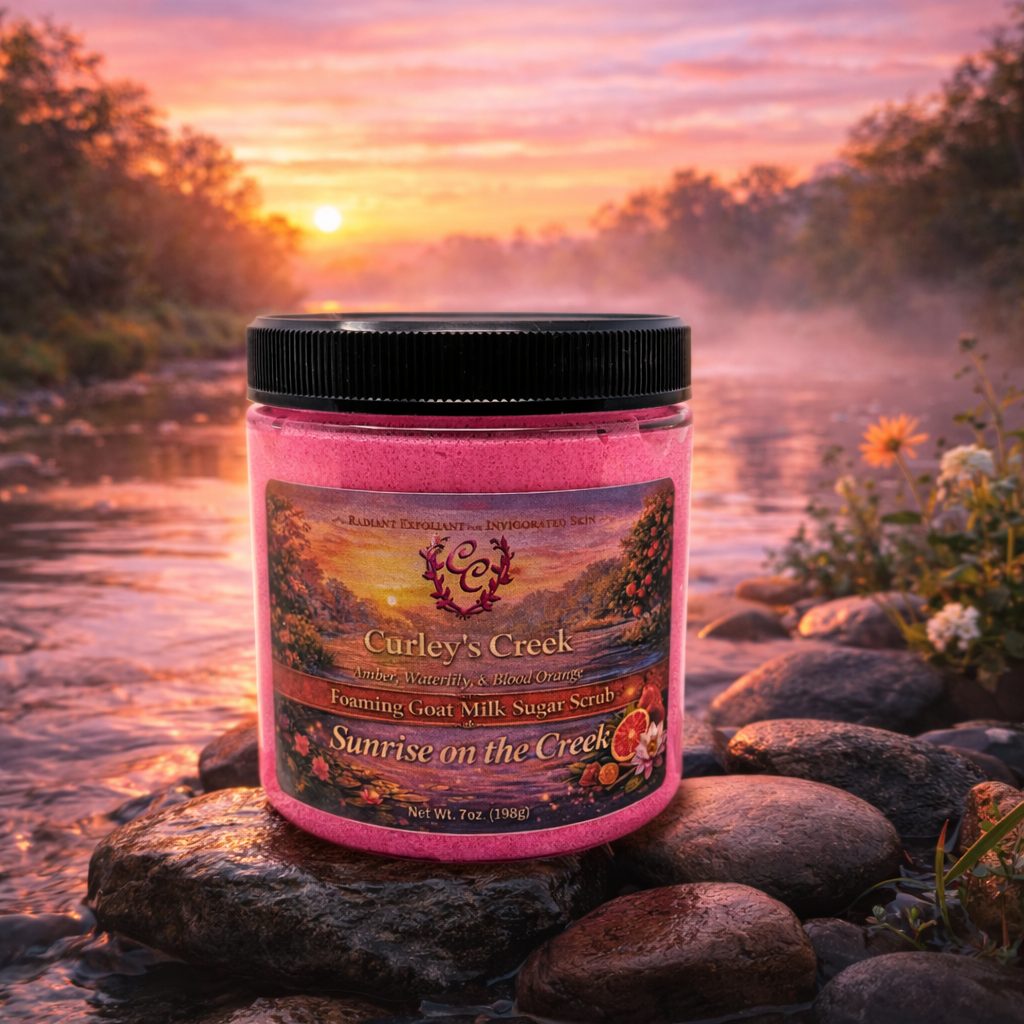 Goat Milk Foaming Sugar Scrub | Sunrise on the Creek | Citrus Floral | Curley’s Creek®