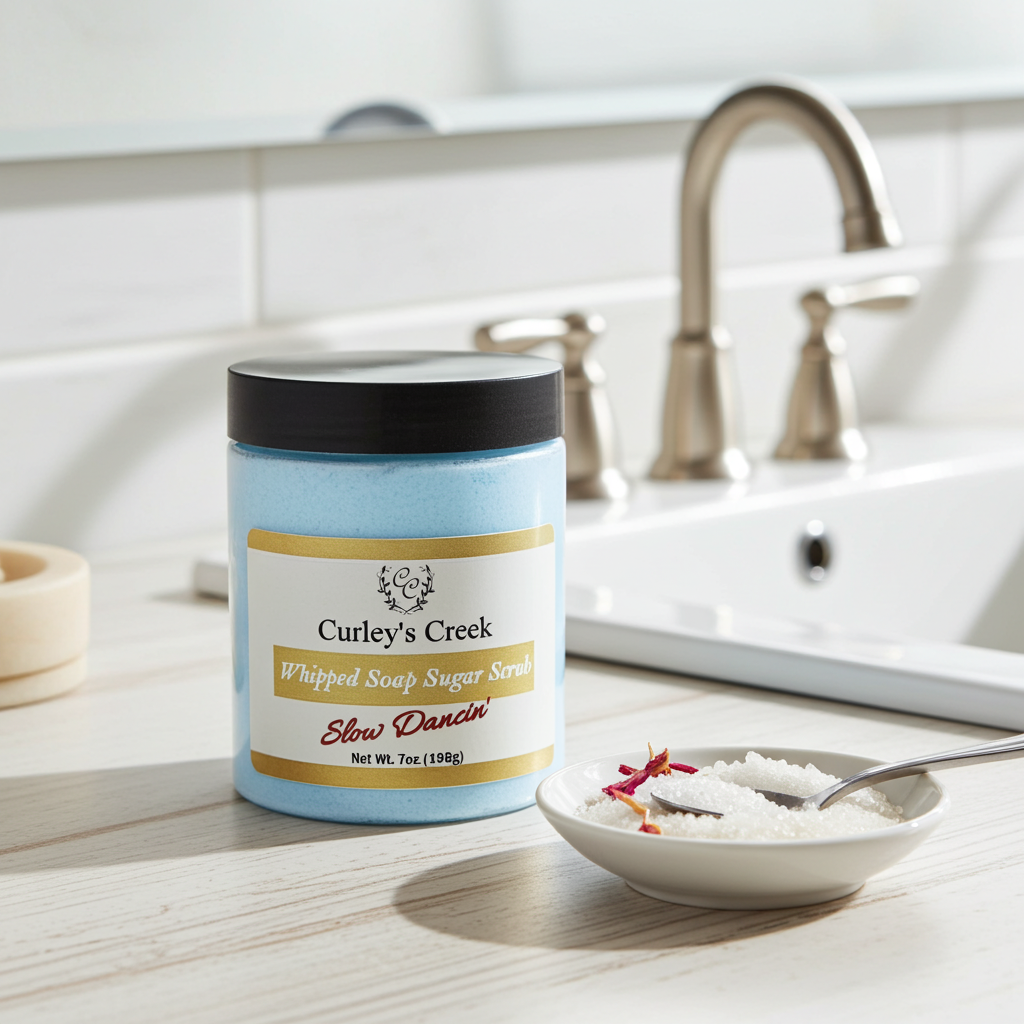 🌙 Slow Dancin’ | Whipped Soap Sugar Scrub | Handmade Exfoliating Cleanser | 7 Ounce | Romantic | Curley’s Creek