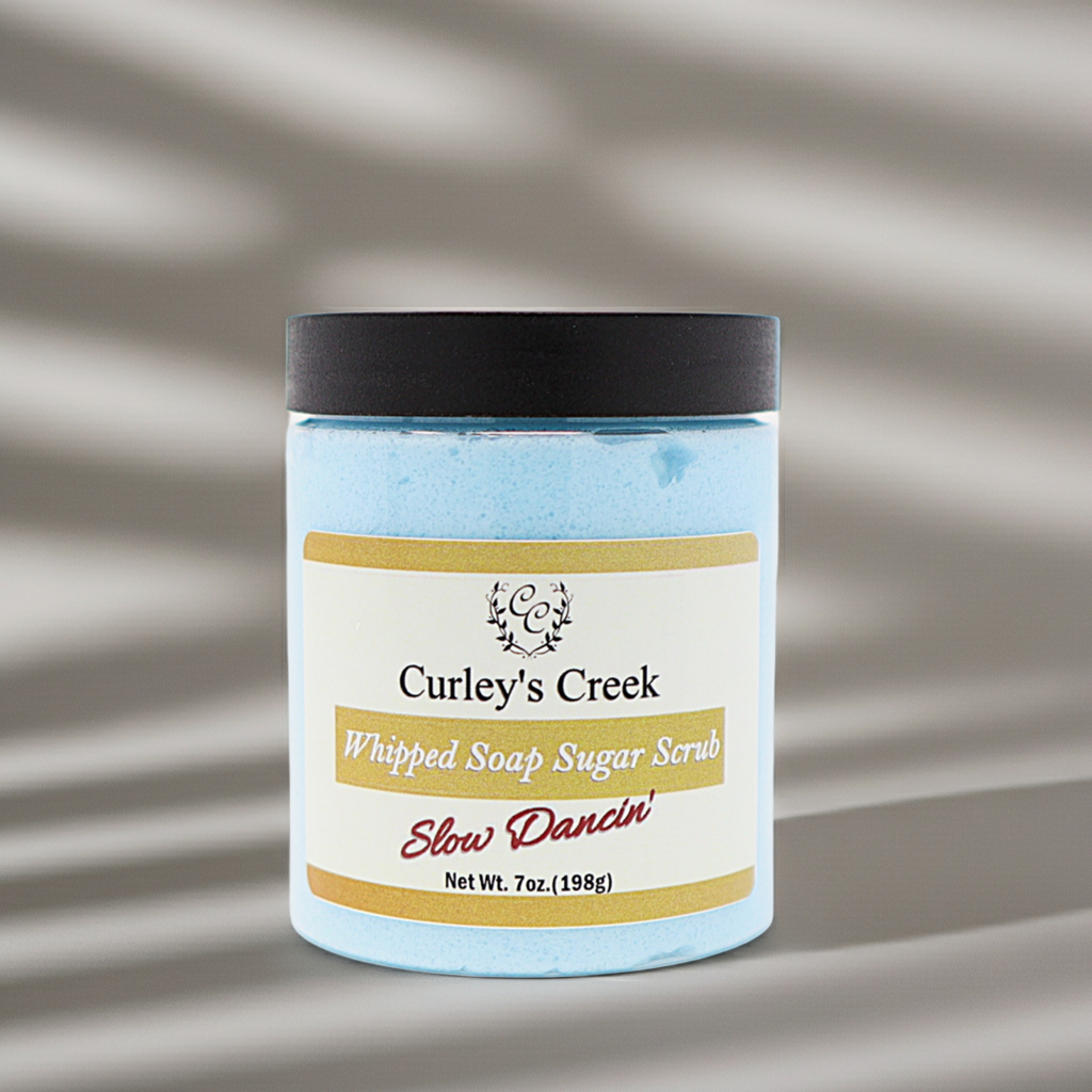 🌙 Slow Dancin’ | Whipped Soap Sugar Scrub | Handmade Exfoliating Cleanser | 7 Ounce | Romantic | Curley’s Creek