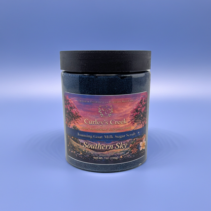 Goat Milk Foaming Sugar Scrub | Southern Sky | Charcoal Infused | Curley’s Creek®