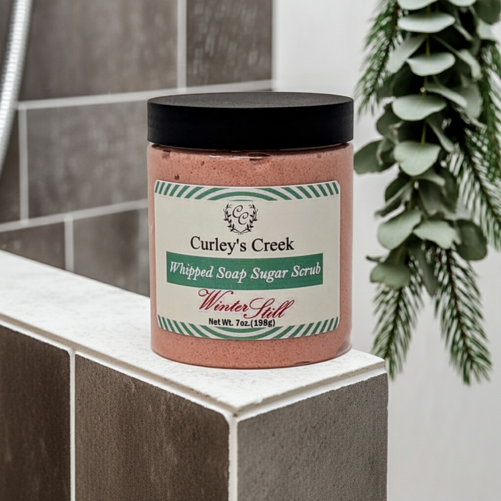 🫧 🌲 Winter Still | Whipped Soap Sugar Scrub | Exfoliating Body Polish | Winter Fresh | Curley’s Creek