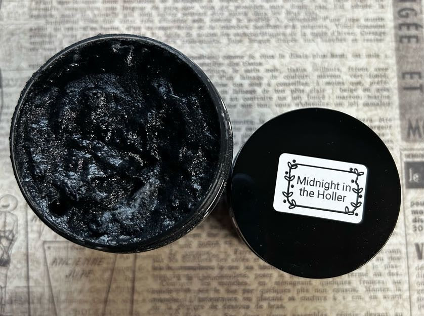Midnight in the Holler Whipped Sugar Scrub | Patchouli Vanilla Musk Exfoliant | 4oz & 8oz | Handmade Farmhouse Skincare