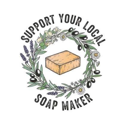 🌿 Support Your Local Soap Maker | Botanical Graphic Tee | Unisex 100% Cotton | Curley's Creek