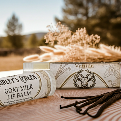 🎁 Goat Milk Lip Balm Variety Pack | Cherry, Vanilla, Honey & Peppermint | Curley’s Creek