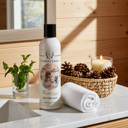 🧴 🌲 Winter Still | Goat Milk Lotion | Handmade Natural Skincare | Hydrating Winter Moisturizer | Curley’s Creek